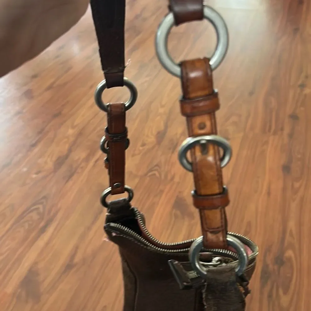 Coach Vintage leather tassel bag.